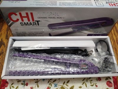 CHI SmarT Titanium Ceramic Travel Iron 3/4''    CS 1186  High Gloss Purple NIB