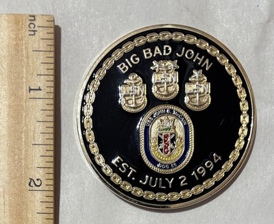 Old School Challenge Coin. USS JOHN S McCAIN DDG 56  BIG BAD JOHN  CPO MESS COIN