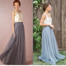 Jenny Yoo grey tulle Maxi Skirt size 2