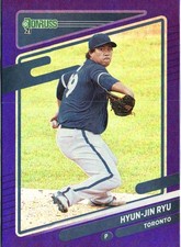 2021 Donruss #167 Hyun-Jin Ryu Holo Purple