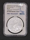 2016-W 1oz .999 Silver Eagle 30th Anniv. Lettered Edge BURNISHED | NGC MS70 #011