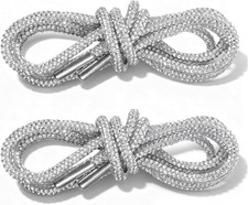 2 Pcs Glitter Shoe Laces Bling Rope Shiny Rhinestone String for Shoes Sweatpants
