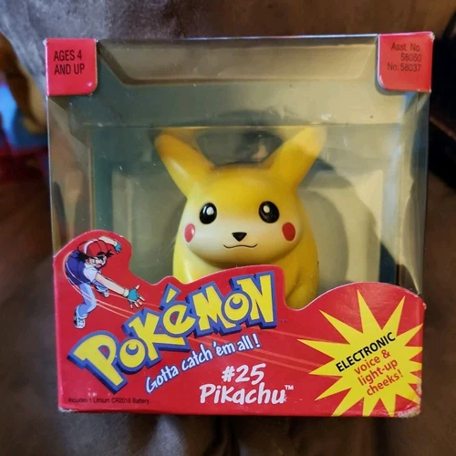 1998 vintage Pokémon Pikachu Collectible #25 Talksgʻ & Light-up Cheeks HASBRO