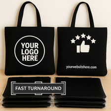 13 BLACK Custom Canvas Tote Bag with Logo