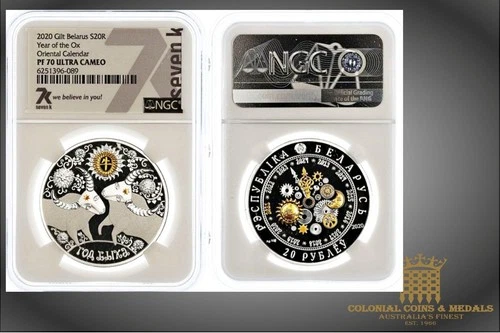 Belarus - Silver 20 Rubles ‘OX’ 2020. Grade by NGC as PF70UC