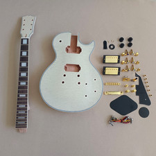 DIY Unfinshed Electric Guitar Kit Quilted Maple Top Golden Part Mahogany Body