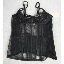 Victorias Secret Corset Women 34C Black Embellished Underwired MSRP 428 NWT