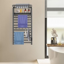 Wall Mounted Electric Towel Warmer Dryer 12 Rails Bathroom Heated Towel Rack