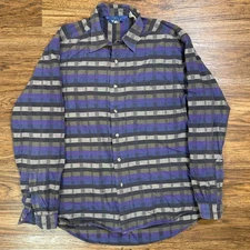 VTG Woolrich southwestern geometric striped casual button up shirt mens Large