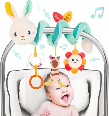 Car Seat  &Stroller Activity Toy Baby Sensory Toys Soft Hanging Toys for 0-12M