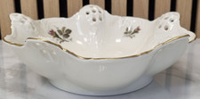 Rosenthal Moliere Moosrose Schale Durchbruchschale Prunkschale Elfenbein Gold 21