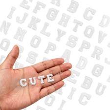 130PCS Iron on Letters Patches, 0.7inch Small Embroidered Letters Patches 5 S...