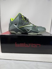 Nike LeBron XI Shoes Mens Size 12 Green Dunkman Basketball Sneakers 616175-300