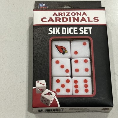 NFL Arizona Cardinals 6 Dice Set- Team Logo  Featured On Each Die. NIB