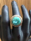 Vintage Sterling Silver Filigree Bezel Turquoise Ring Size 7.5 — photo 1