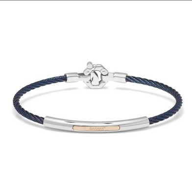 BARAKA Men's BR312101ROAC200002 Rose Gold Blue PVD White Diamonds Bracelet