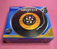 BRAND NEW Verbatim CD-R 5 Pack 700 Mb Digital Vinyl Multicolor Color Coded