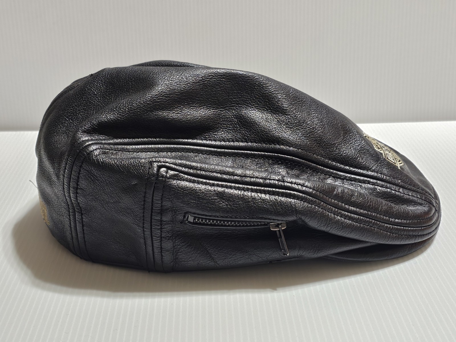 Harley Davidson Cap With Front And Back Embroidering And Side Zipper XL Leather