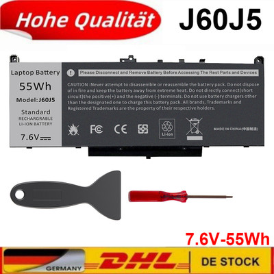 7.6V 55Wh J60J5 Akku für Dell Latitude 12 7000 E7270 14 E7470 J60J5 0MC34Y