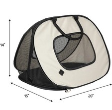 20" Collapsible Tan Cat Carrier - Easy Setup for Traveling Cats Up to 15lbs