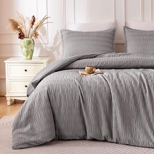 Striped Duvet Cover Set King Size, 3 Pieces Boho Bedding Set for All Season 1...