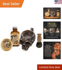 Shaving Kit for Men   Traditional Wet Shave Set with 4oz Shaving Soap, 3oz Te...