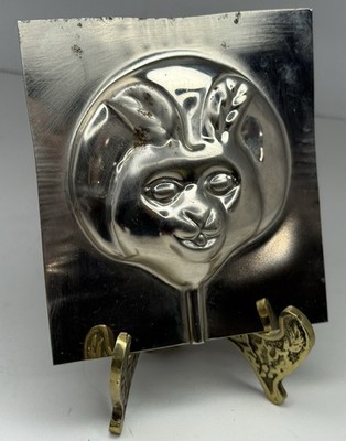 Vintage Lorann Easter Bunny Rabbit Holiday Metal Chocolate Lollipop Candy Mold