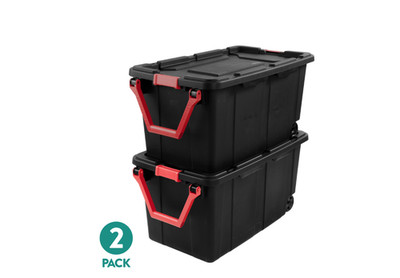 Sterilite Extra-Large Wheeled Industrial Storage Bin, 40 Gallon 2 Pack