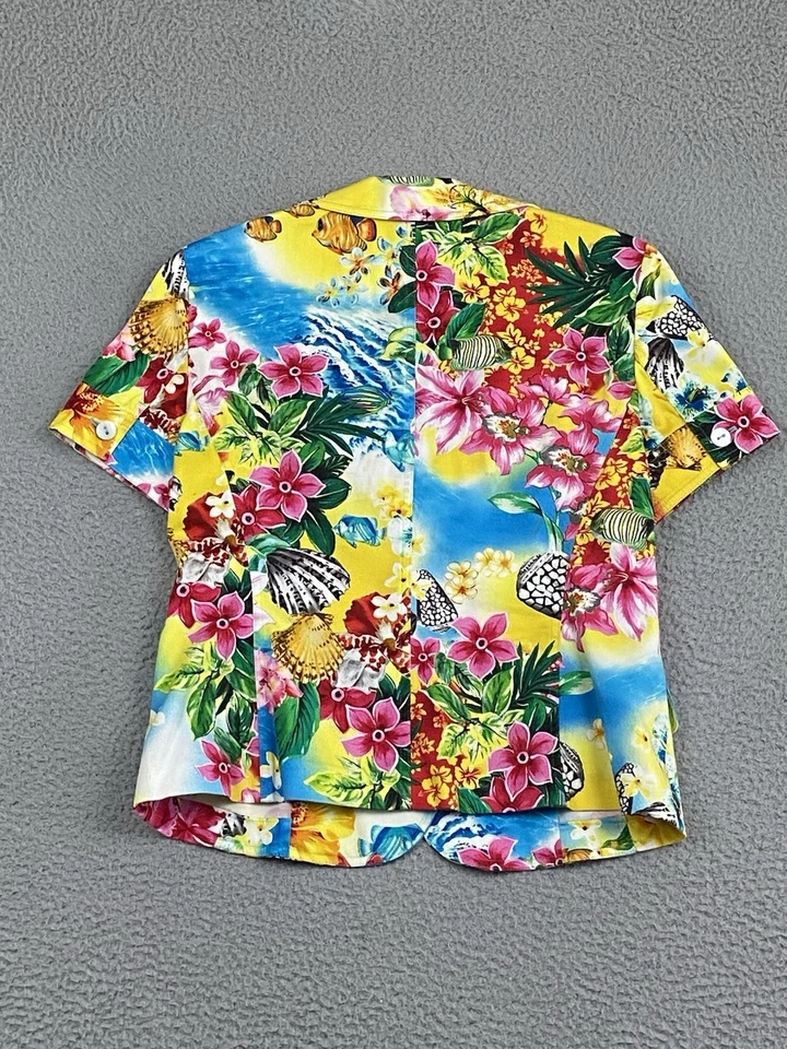 Blazer Mujer Escada Talla 40 Rosa Azul Amarillo Tropical Floral Chaqueta Coastal Reef Foto 2 de 4