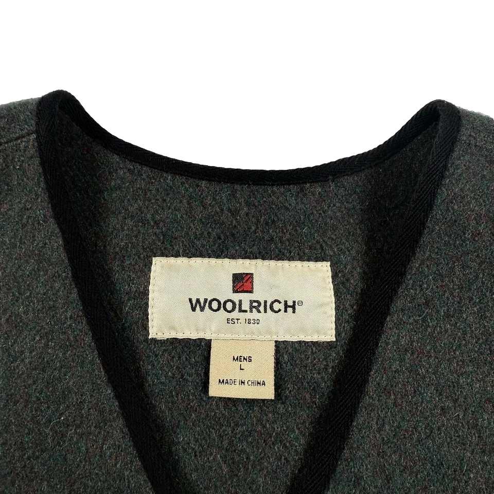 Woolrich Wool Blend Buckle Back Field Vest Men’s L Loden Heather Green - Image 2 of 4