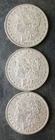 Lot of Three 1880 $1 Morgan Silver Dollars