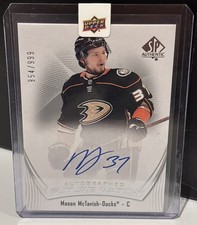 2021-22 SP Authentic Future Watch Mason McTavish RC AUTO /999 Ducks Blues