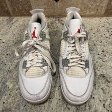 Air Jordan 4 Retro White Oreo Men 8 US 41 Basketball Shoes Mid Top Leather 2021