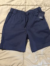 Gap Men's Pull-On Shorts Mood Indigo Drawstring Pockets Casual NWT Small