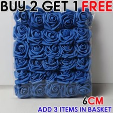 50 Pcs Large 6CM Artificial Flowers Foam Rose Heads Wedding Party Decor Bouquet