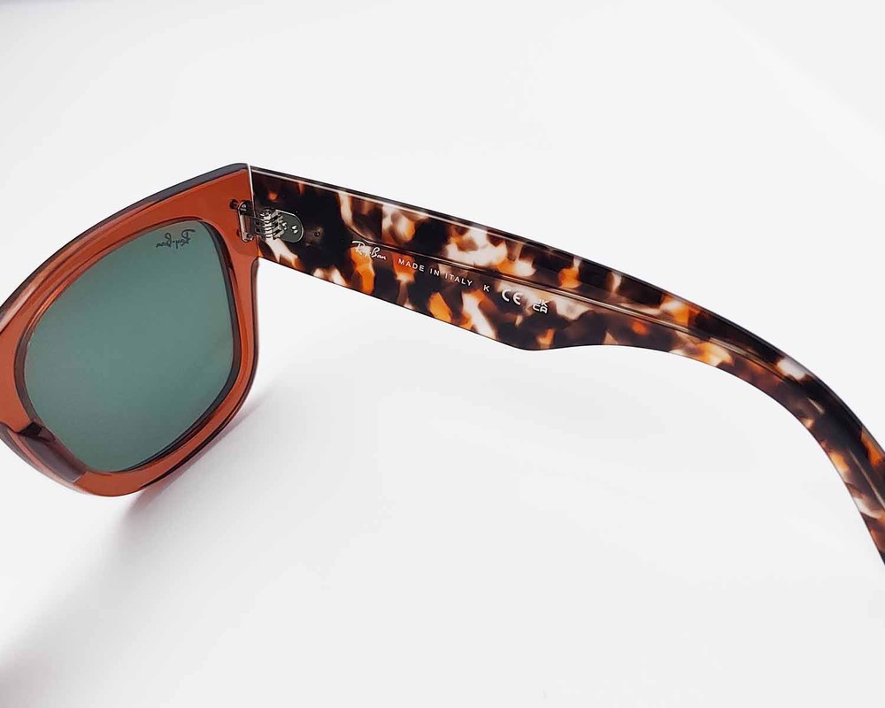 Ray-Ban Sunglasses RB0840S Mega Wayfarer Transparent Brown Frame Gold Lens 51mm