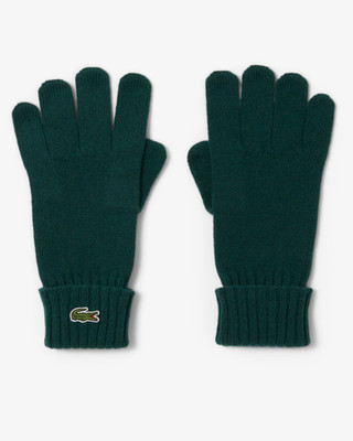 Lacoste Mens Wool Knit Gloves Forest Green Size XL NWT