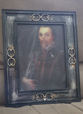 Gemmy Portrait Man to Skeleton Changing 3D Haunted Talking Lights Halloween