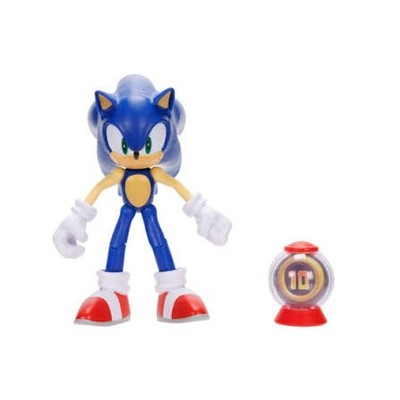 Sonic The Hedgehog Sonic 4'' Action Figure Modern w/Super Ring Item Box