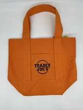 Trader Joe's Mini Halloween Canvas Tote Bag Orange