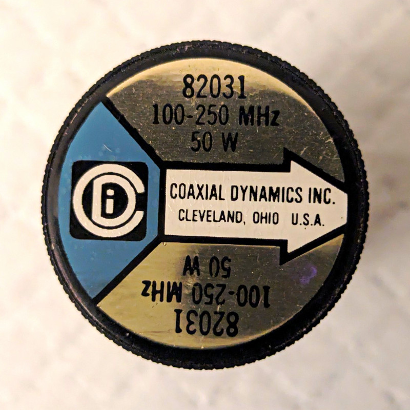 Coaxial Dynamics Inc. 82031 Wattmeter Element Slug 100-250 MHz VHF 50W  Bird 43