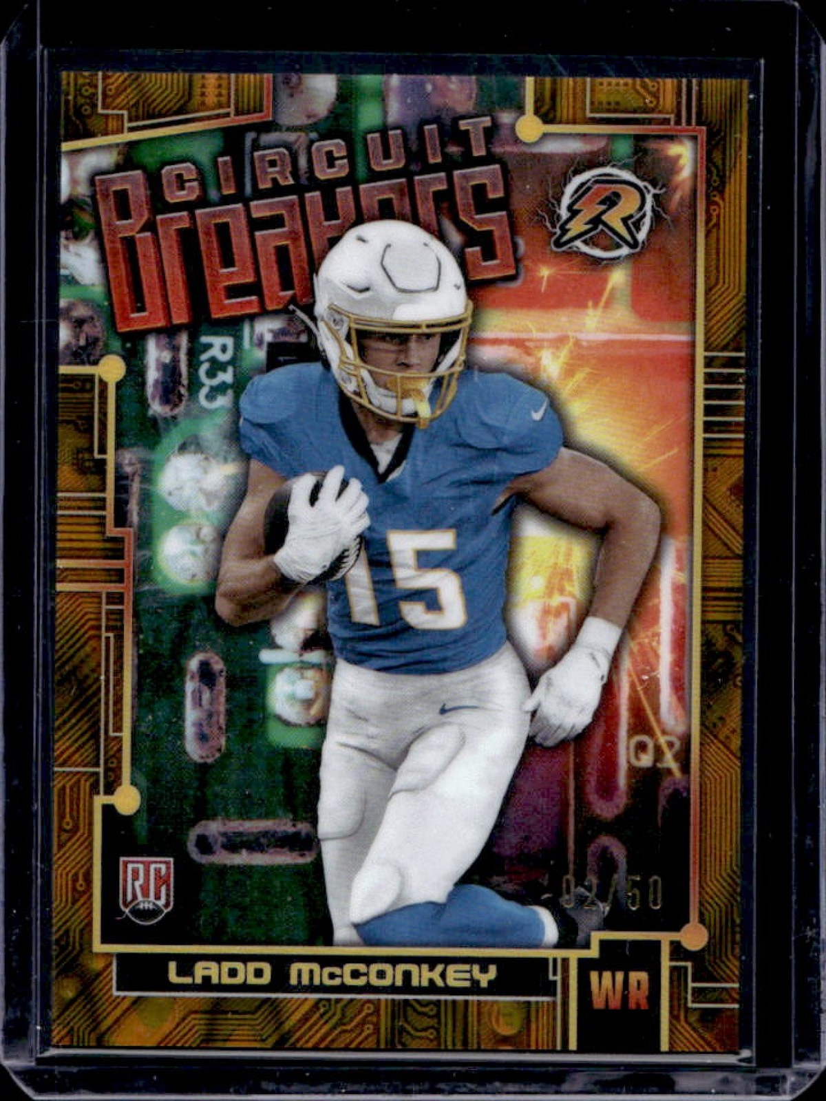 2024 Topps Resurgence Ladd McConkey Circuit Breakers RC Gold Power Surge #2/50