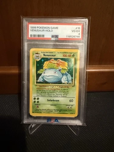 1999 Pokémon Base Set Venusaur Holo Rare PSA 4 #15/102 English TCG Unlimited