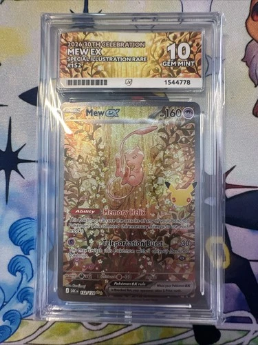 PokémoN 2026 30th Celebration Mew ex 152/128 SIR Holo ACE 10 PERFECT SUBGRADES