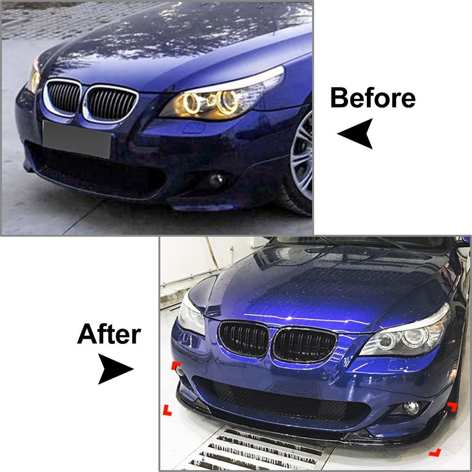 Divisor Delantero (labio) Para BMW Serie 5 E60/E61 M Sport 2005-2010 – Estilo Agresivo, 3 Piezas