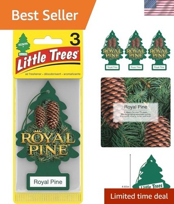 Hanging Paper Tree Air Fresheners - 3 Pack Royal Pine Scent for Freshening
