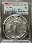 2021-W Burnished American Silver Eagle - PCGS First Strike SP70