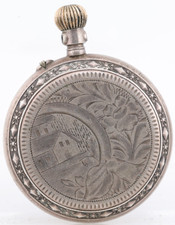 SWISS 800 SILVER FANCY ENGRAVED CHATELAINE PO...