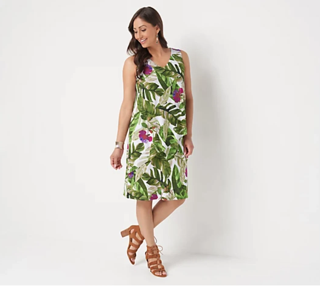 Susan graver liquid knit sleeveless dress top