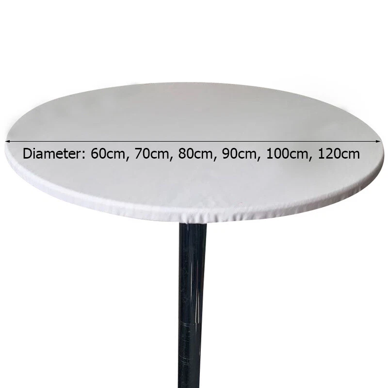 Round Fitted Table Cloth Table Protector Table Cover Backed Vinyl Tableclot   . - Image 2 of 4